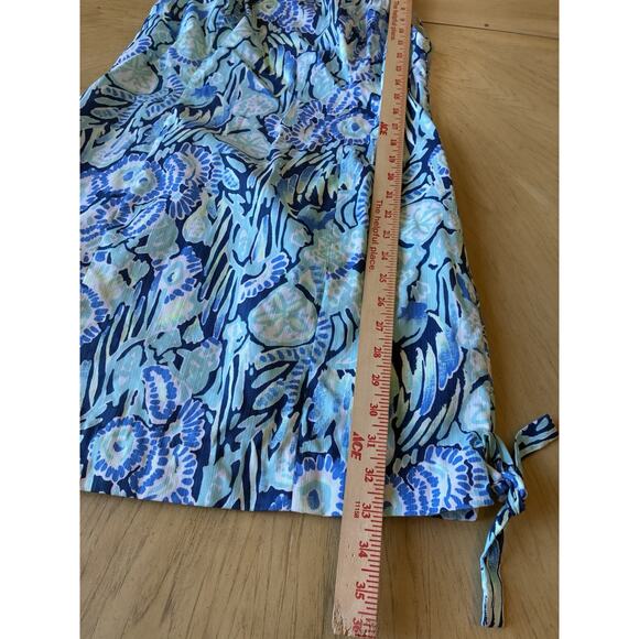 Lilly Pulitzer Mila Shift Dress Shells Ocean Blue Gold Sand Dollars Tropical 8 - Picture 6 of 16